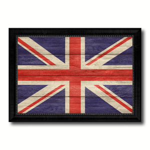 United Kingdom Country Flag Texture Canvas Print with Black Picture Frame Home Decor Wall Art Decoration Collection Gift Ideas