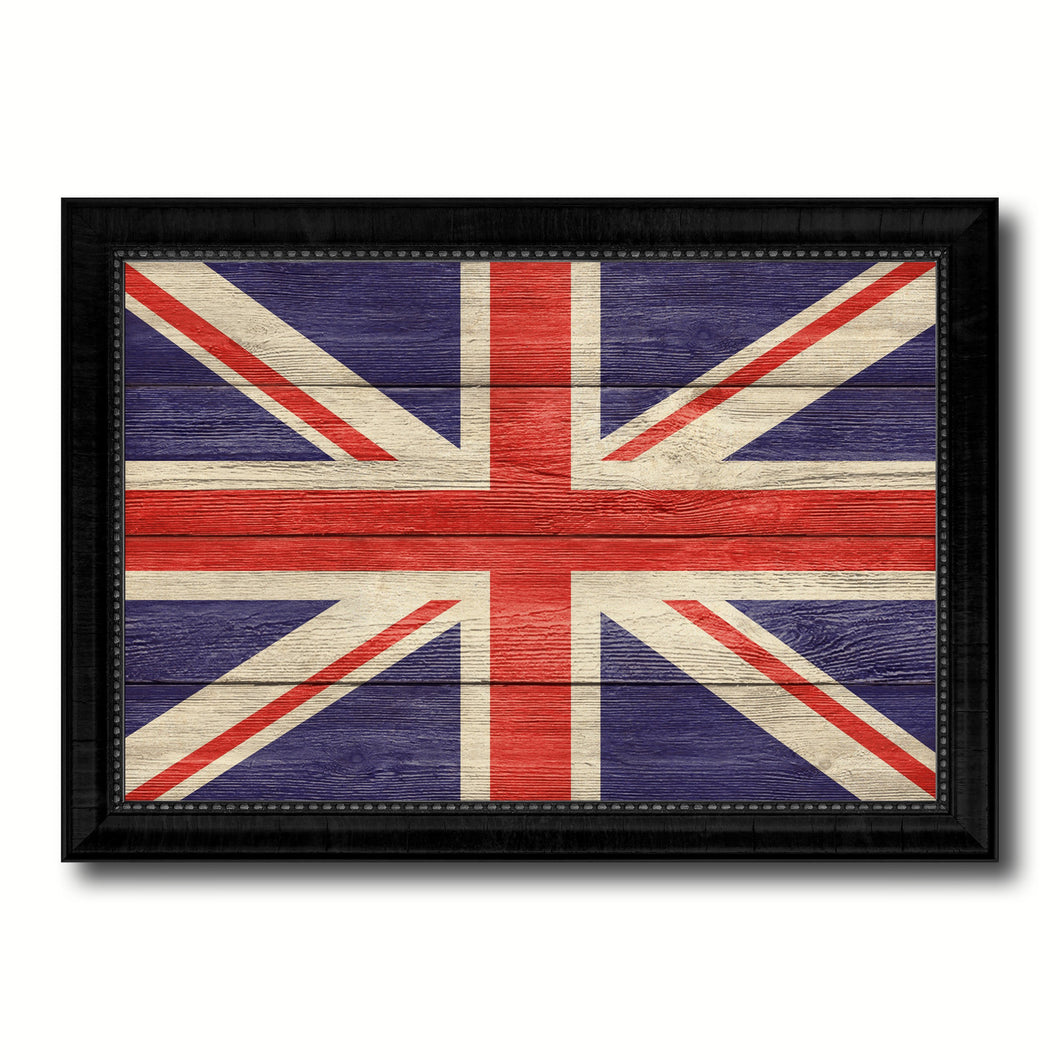 United Kingdom Country Flag Texture Canvas Print with Black Picture Frame Home Decor Wall Art Decoration Collection Gift Ideas
