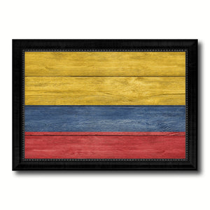 Colombia Country Flag Texture Canvas Print with Black Picture Frame Home Decor Wall Art Decoration Collection Gift Ideas