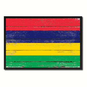 Mauritius Country National Flag Vintage Canvas Print with Picture Frame Home Decor Wall Art Collection Gift Ideas