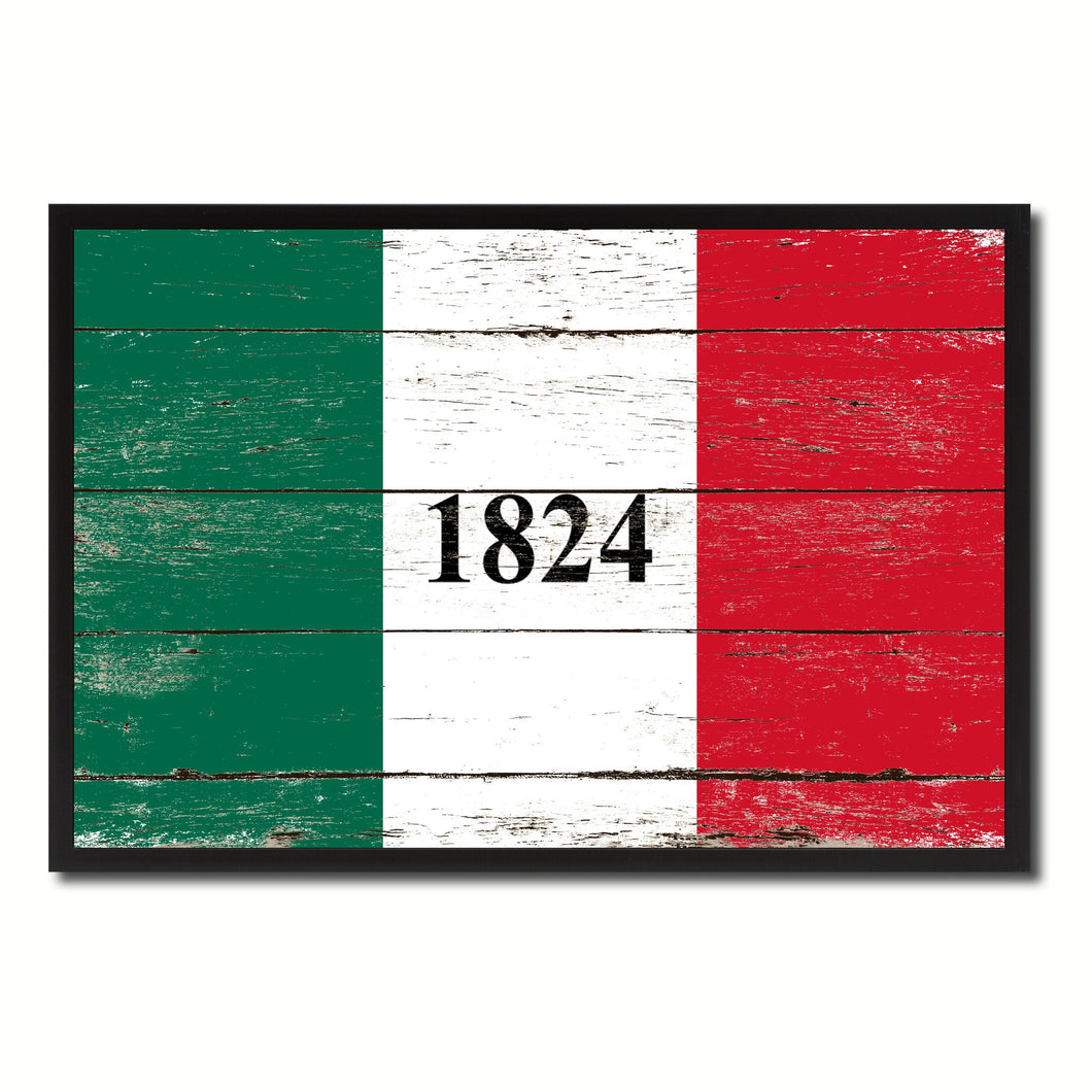 Texas 1824 ALAMO Historical Battle Military Flag Vintage Canvas Print with Picture Frame Home Decor Man Cave Wall Art Collectible Decoration Artwork Gifts