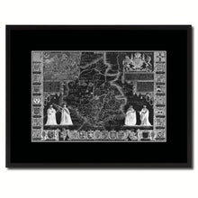 Load image into Gallery viewer, Cambridgeshire Vintage Monochrome Map Canvas Print, Gifts Picture Frames Home Decor Wall Art

