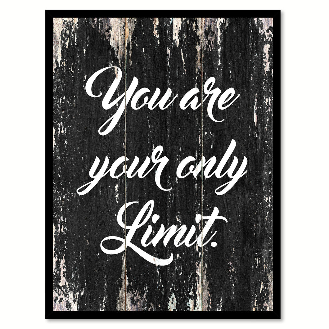 You are your only limit Motivational Quote Saying Canvas Print with Picture Frame Home Decor Wall Art