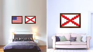 Spanish Ensign Spain Royal War Military Flag Canvas Print with Brown Picture Frame Home Decor Wall Art Gift Ideas