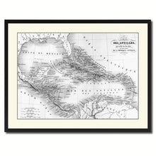 Load image into Gallery viewer, West Indies Caribbean Vintage B&amp;W Map Canvas Print, Picture Frame Home Decor Wall Art Gift Ideas
