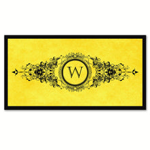 Load image into Gallery viewer, Alphabet Letter W Yellow Canvas Print, Black Custom Frame

