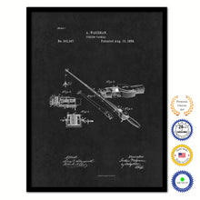Load image into Gallery viewer, 1884 Fishing Tackle Vintage Patent Artwork Black Framed Canvas Home Office Decor Great for Fisherman Cabin Lake House

