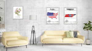 Tennessee Flag Gifts Home Decor Wall Art Canvas Print with Custom Picture Frame