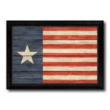 Load image into Gallery viewer, Texas Navy Texan Revolution 1838-1846 Naval Jack Military Flag Texture Canvas Print with Black Picture Frame Gift Ideas Home Decor Wall Art
