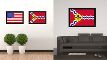 Load image into Gallery viewer, St Louis City Missouri State Flag Canvas Print Black Picture Frame
