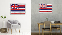 Load image into Gallery viewer, Hawaii State Flag Shabby Chic Gifts Home Decor Wall Art Canvas Print, White Wash Wood Frame
