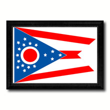 Load image into Gallery viewer, Ohio State Flag Canvas Print with Custom Black Picture Frame Home Decor Wall Art Decoration Gifts
