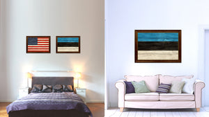 Estonia Country Flag Texture Canvas Print with Brown Custom Picture Frame Home Decor Gift Ideas Wall Art Decoration