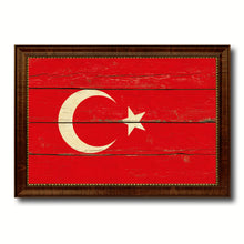 Load image into Gallery viewer, Turkey Country Flag Vintage Canvas Print with Brown Picture Frame Home Decor Gifts Wall Art Decoration Artwork
