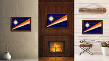 Load image into Gallery viewer, Marshall Islands Country Flag Vintage Canvas Print with Brown Picture Frame Home Decor Gifts Wall Art Decoration Artwork
