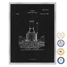 Load image into Gallery viewer, 1837 Locomotive Steam Engine Old Patent Art Print on Canvas Custom Framed Vintage Home Decor Wall Decoration Great for Gifts
