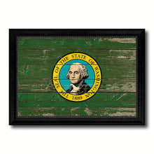 Load image into Gallery viewer, Washington State Vintage Flag Canvas Print with Black Picture Frame Home Decor Man Cave Wall Art Collectible Decoration Artwork Gifts
