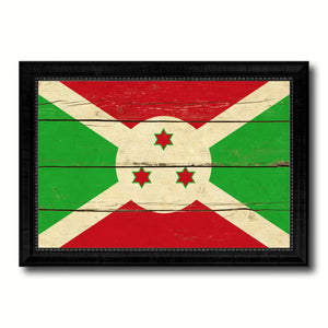 Burundi Country Flag Vintage Canvas Print with Black Picture Frame Home Decor Gifts Wall Art Decoration Artwork