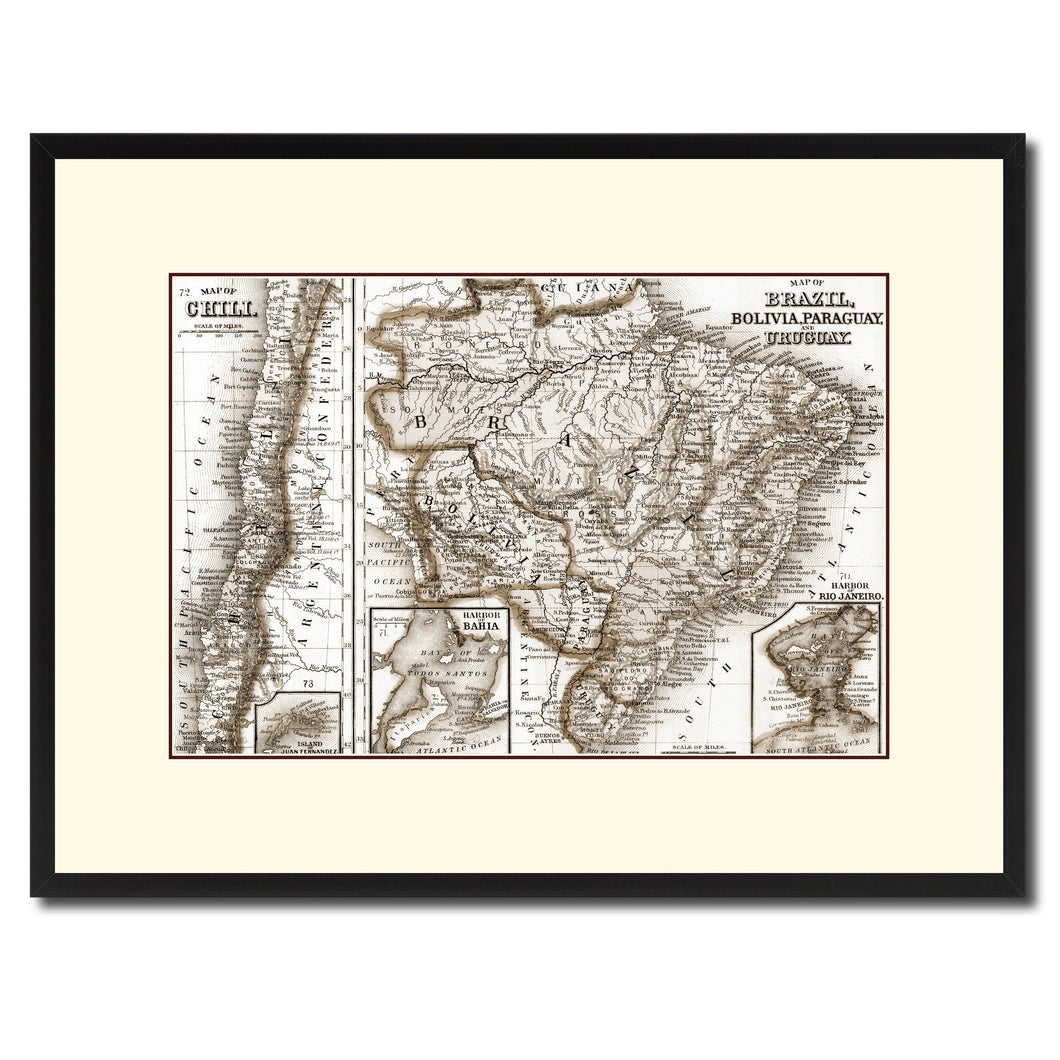 Afghanistan Persia Iraq Iran Vintage Sepia Map Canvas Print, Picture Frame Gifts Home Decor Wall Art Decoration