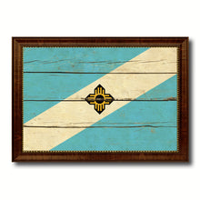 Load image into Gallery viewer, Madison City Wisconsin State Vintage Flag Canvas Print Brown Picture Frame
