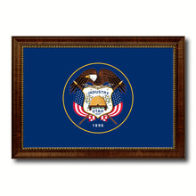 Load image into Gallery viewer, Utah State Flag Canvas Print with Custom Brown Picture Frame Home Decor Wall Art Decoration Gifts
