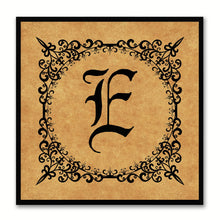 Load image into Gallery viewer, Alphabet E Brown Canvas Print Black Frame Kids Bedroom Wall Décor Home Art
