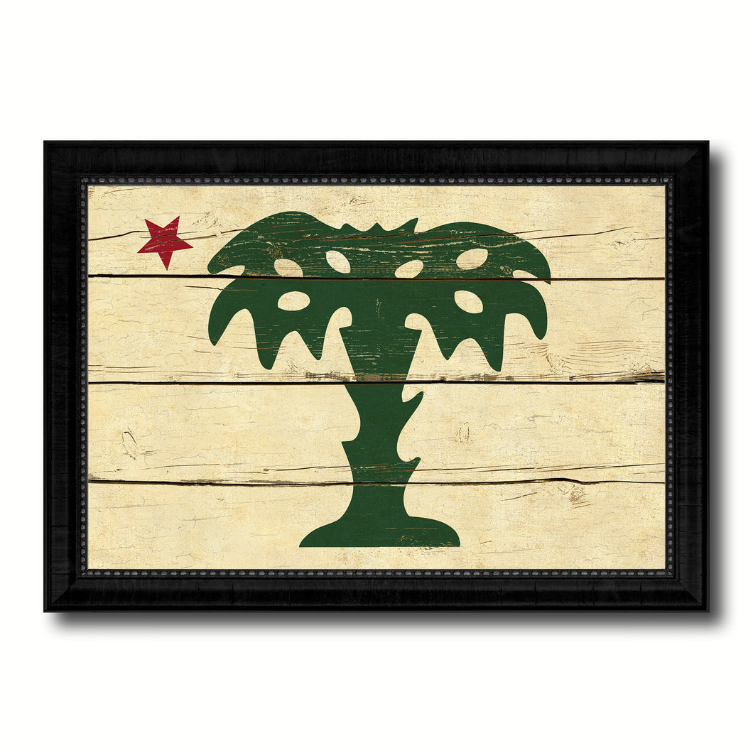 South Carolina Palmetto Guard Military Flag Vintage Canvas Print with Black Picture Frame Home Decor Wall Art Decoration Gift Ideas
