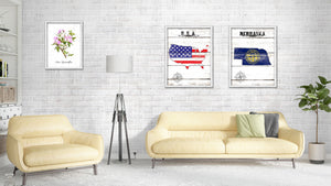 Nebraska Flag Gifts Home Decor Wall Art Canvas Print with Custom Picture Frame