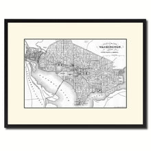 Load image into Gallery viewer, Washington DC Vintage B&amp;W Map Canvas Print, Picture Frame Home Decor Wall Art Gift Ideas
