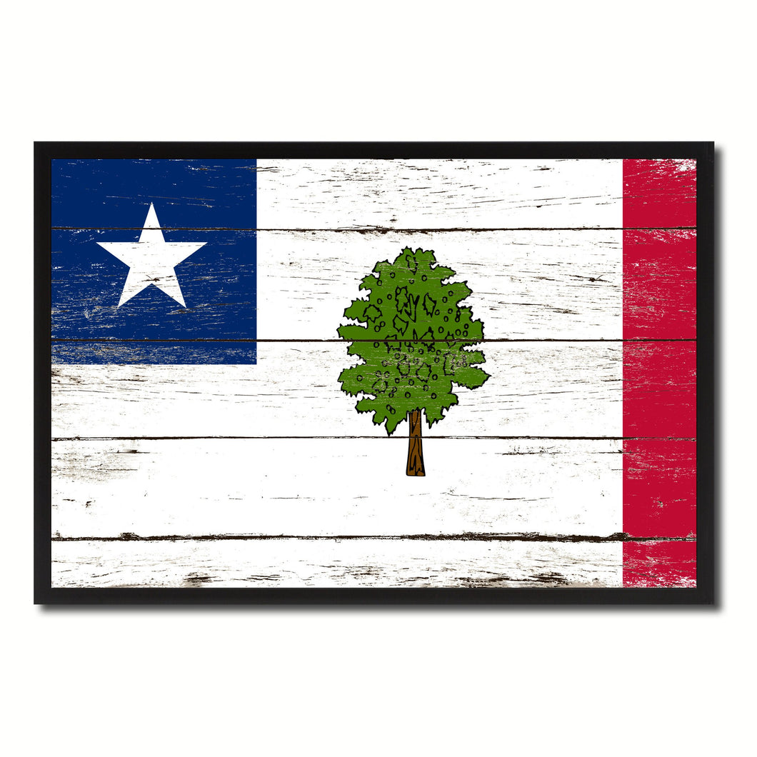 Magnolia City Mississippi State Flag Vintage Canvas Print with Black Picture Frame Home Decor Wall Art Collectible Decoration Artwork Gifts