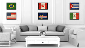 Cape Verde Country Flag Texture Canvas Print with Black Picture Frame Home Decor Wall Art Decoration Collection Gift Ideas