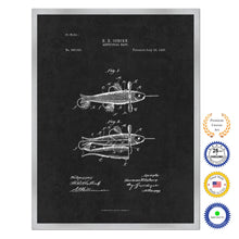 Load image into Gallery viewer, 1897 Fishing Artificial Bait Antique Patent Artwork Silver Framed Canvas Home Office Decor Great for Fisherman Cabin Lake House
