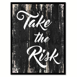 Take the risk Motivational Quote Saying Canvas Print with Picture Frame Home Decor Wall Art
