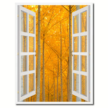 Load image into Gallery viewer, Autumn Yellow Trees Picture French Window Canvas Print with Frame Gifts Home Decor Wall Art Collection
