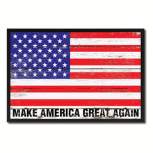 Load image into Gallery viewer, Make America Great Again Donald Trump USA Flag Vintage Canvas Print with Picture Frame Home Decor Man Cave Wall Art Collectible Decoration Artwork Gifts
