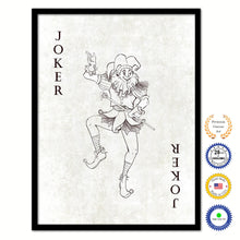 Load image into Gallery viewer, Joker  Poker Decks of Vintage Cards Print on Canvas Black Custom Framed
