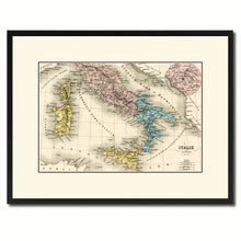 Load image into Gallery viewer, Italy Rome Vintage Antique Map Wall Art Home Decor Gift Ideas Canvas Print Custom Picture Frame
