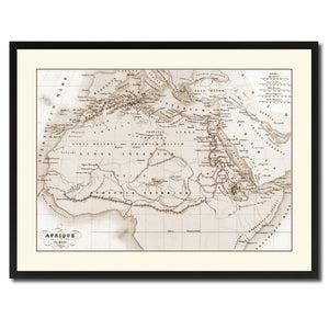 Ancient Africa Vintage Sepia Map Canvas Print, Picture Frame Gifts Home Decor Wall Art Decoration