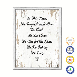 In This House We Respect Each Other Vintage Saying Gifts Home Decor Wall Art Canvas Print with Custom Picture Frame