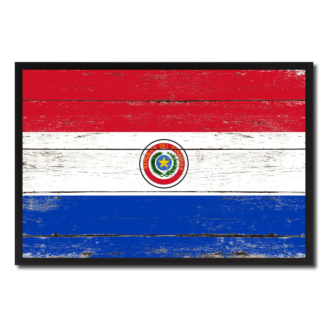 Paraguay Country National Flag Vintage Canvas Print with Picture Frame Home Decor Wall Art Collection Gift Ideas