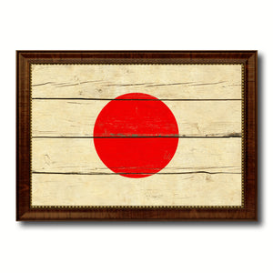 Japan Country Flag Vintage Canvas Print with Brown Picture Frame Home Decor Gifts Wall Art Decoration Artwork