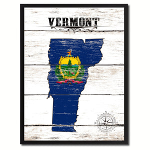 Vermont State Flag Gifts Home Decor Wall Art Canvas Print Picture Frames