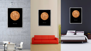 Mercury Print on Canvas Planets of Solar System Silver Picture Framed Art Home Decor Wall Office Decoration