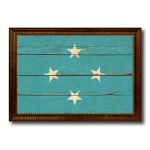 Load image into Gallery viewer, Micronesia Country Flag Vintage Canvas Print with Brown Picture Frame Home Decor Gifts Wall Art Decoration Artwork
