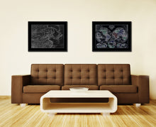 Load image into Gallery viewer, Europe  Asia Vintage Monochrome Map Canvas Print, Gifts Picture Frames Home Decor Wall Art
