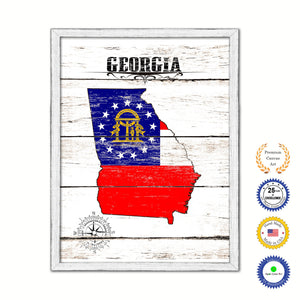Georgia Flag Gifts Home Decor Wall Art Canvas Print with Custom Picture Frame
