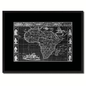 Africa Vintage Monochrome Map Canvas Print, Gifts Picture Frames Home Decor Wall Art