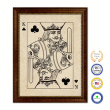 Load image into Gallery viewer, King Clover Poker Decks of Vintage Cards Print on Canvas Brown Custom Framed
