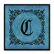 Load image into Gallery viewer, Alphabet C Blue Canvas Print Black Frame Kids Bedroom Wall Décor Home Art
