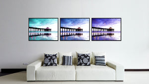 Manhattan Beach California Blue Landscape Photo Canvas Print Pictures Frames Home Décor Wall Art Gifts